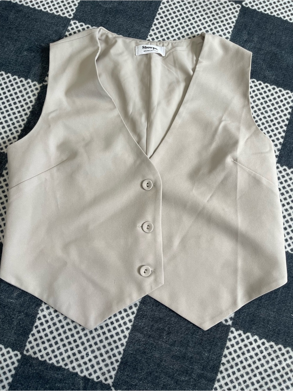Showpo. Women's Neutral Cream Button-Front Vest